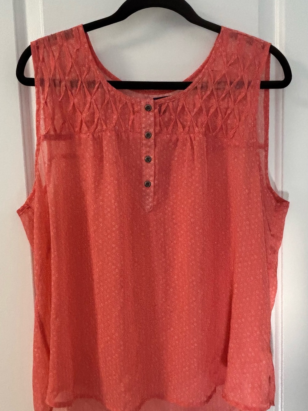 Gap Sheer Sleeveless Top in Pink Reef - Size XXL